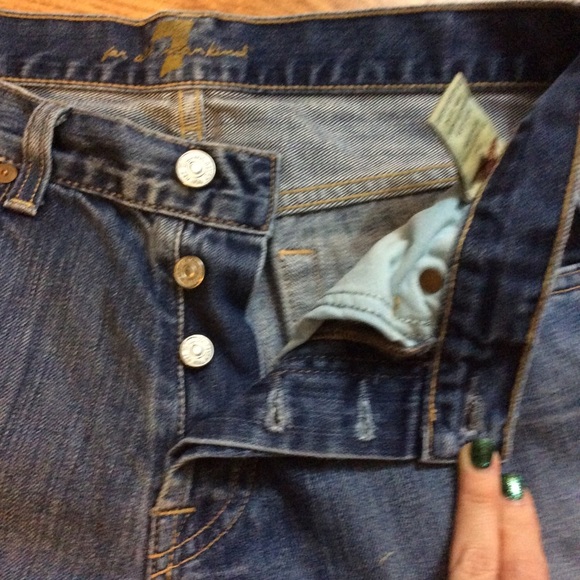 7 For All Mankind 30W by 28L Button Fly Denim - Picture 4 of 5